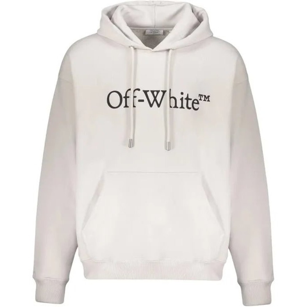 Off-White Big Bookish Skate Hoodie Light Stone Black‎ New oversized XS